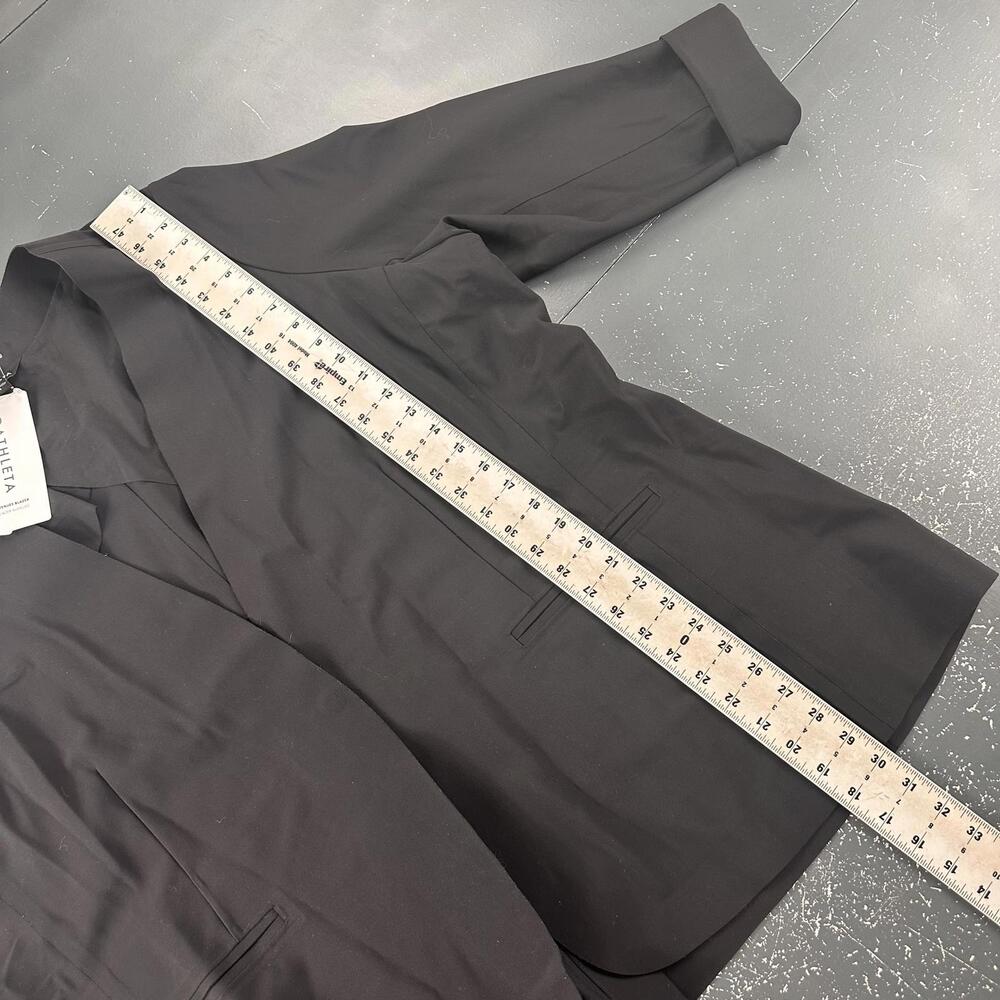 Athleta Avenue Blazer Womens 24 Black Formal Buisness Casual Roll Sleeve NWT - Picture 5 of 6